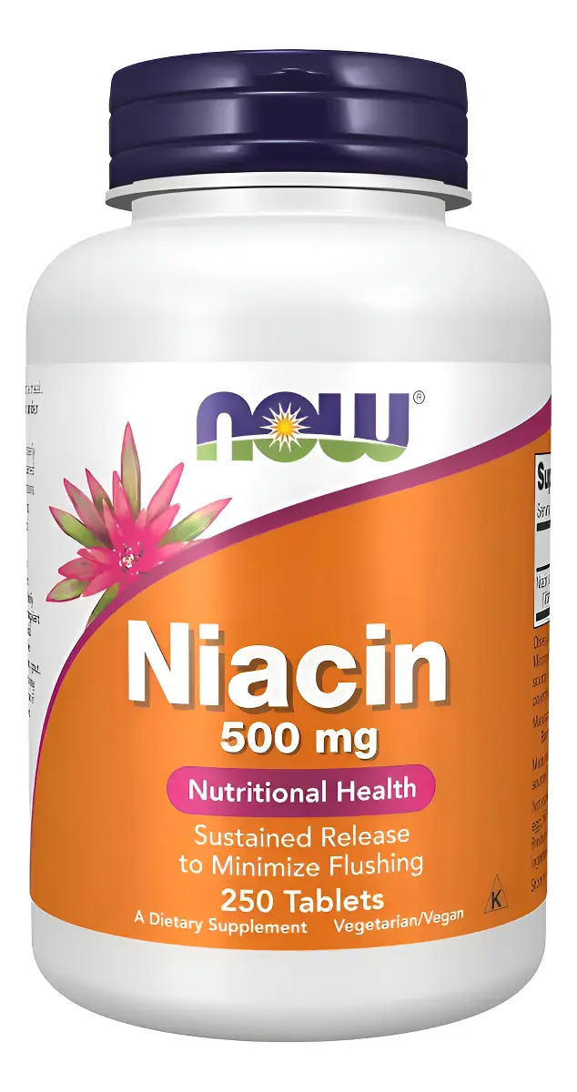 Niacina (vitamina B3) 500 Mg Now 250 Tabletas