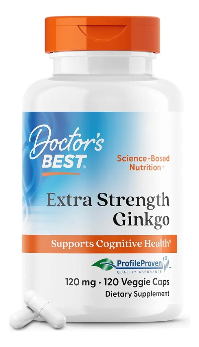 Ginkgo Biloba 120 Mg Doctor's Best Cápsulas Veganas Sin Gluten 120 Unidades