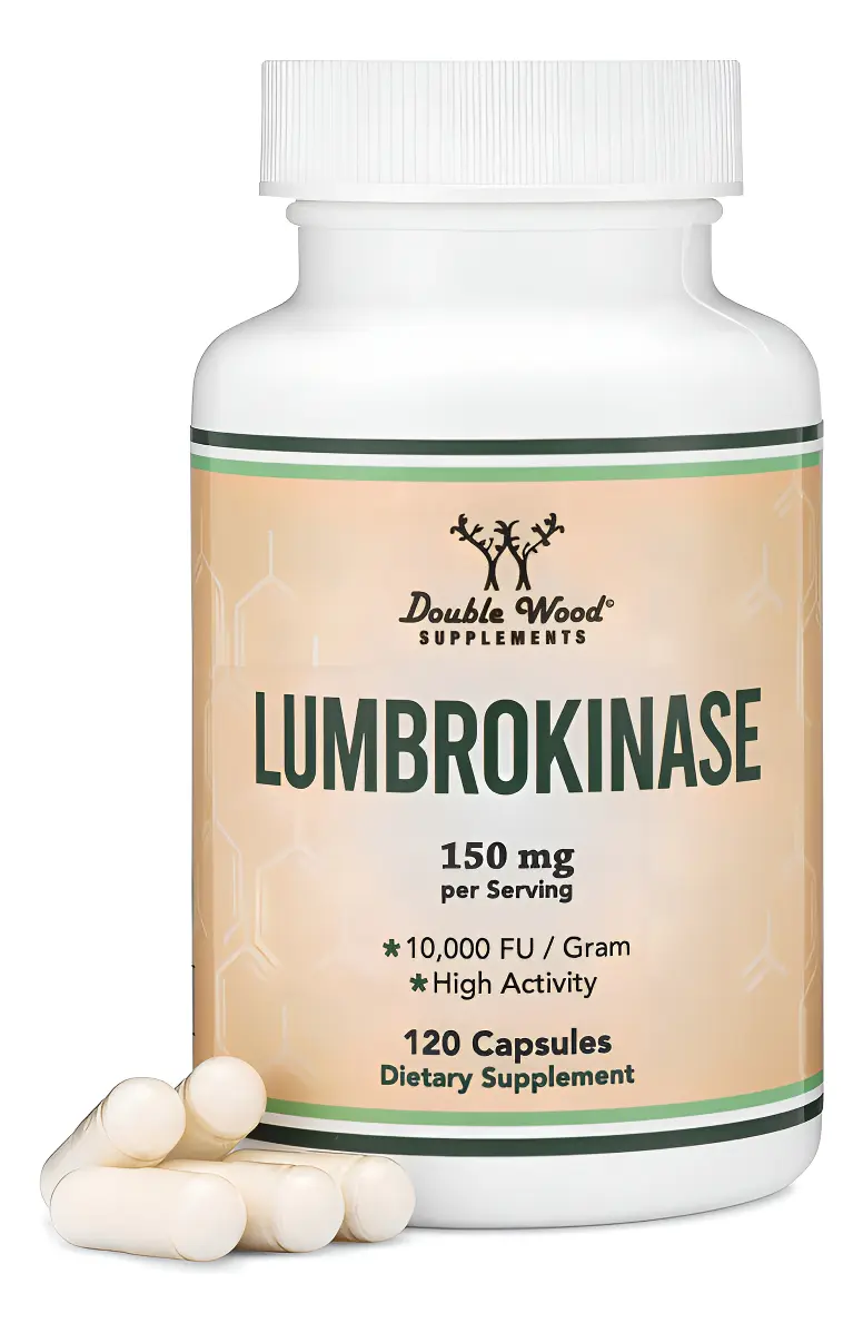 Lumbroquinasa Lumbrokinase, 150mg 120 Cápsulas - Double Wood